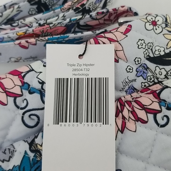 New Harry Potter Triple Zip Hipster Crossbody Bag Herbology Vera Bradley Grey - Picture 6 of 6